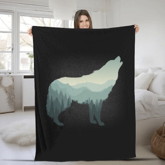 Lone Wolf Survives The Mountain Fleece Blankets