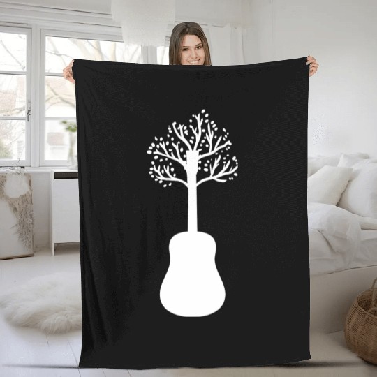 Acoustic Guitar Instrumentalist Gift Fleece Blankets