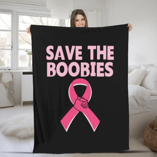 Save The Boobies Fleece Blankets