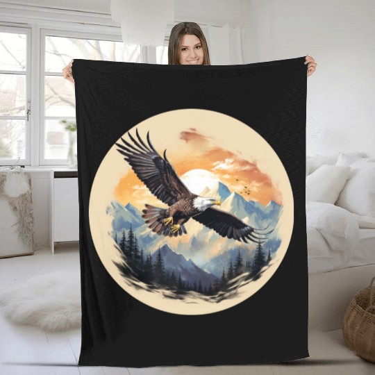 Bald Eagle as America's Symbol Fleece Blankets