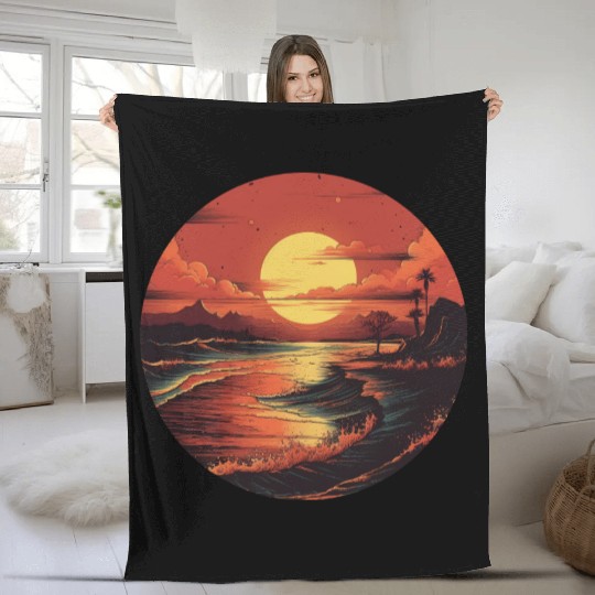 Desert Surf Adventure Fleece Blankets