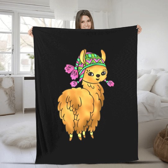 Spring Llama Fleece Blankets