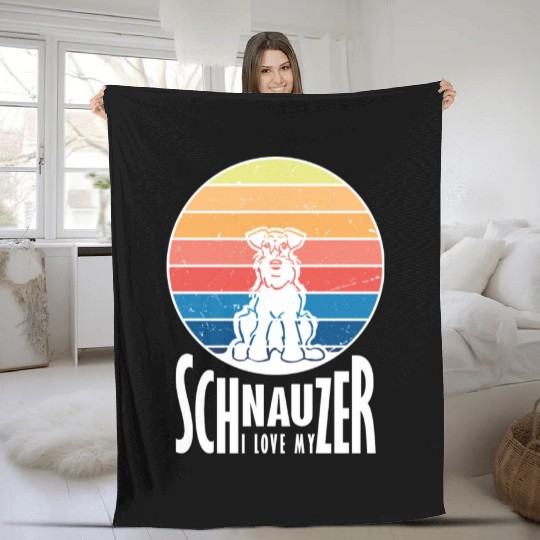 Schnauzer Love Fleece Blankets