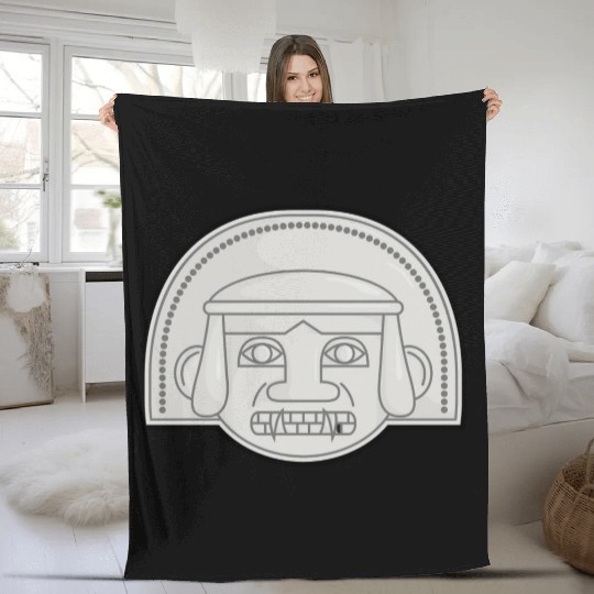 Colombian San Agustin Pre Columbus Indigenous Fleece Blankets
