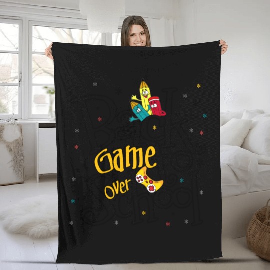 back to school game over Fleece Blankets