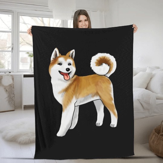 Akita Light Faced Tan Fleece Blankets