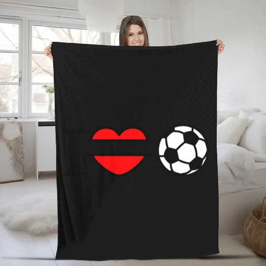 Monogram logo soccer heart Fleece Blankets