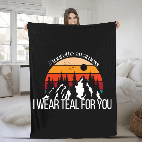 I Wear Teal For You Tourette Syndrome Awerness Fleece Blankets