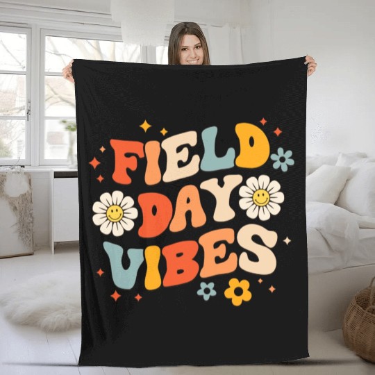 Field Day 2023 Funny Field Day Vibes Teacher Boy Fleece Blankets