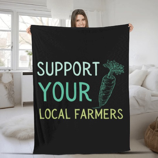 Support Local Farmers Carrot Fleece Blankets