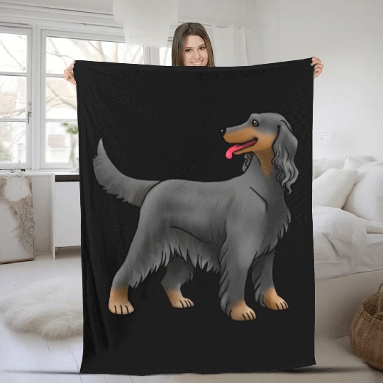 Dog Irish Setter Black And Tan Fleece Blankets