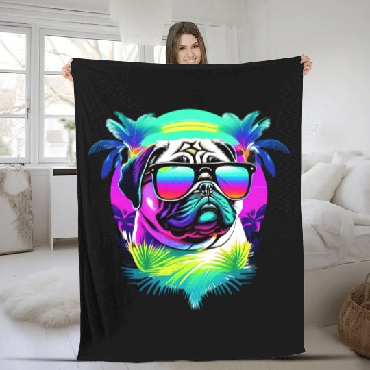 Pug Fleece Blankets