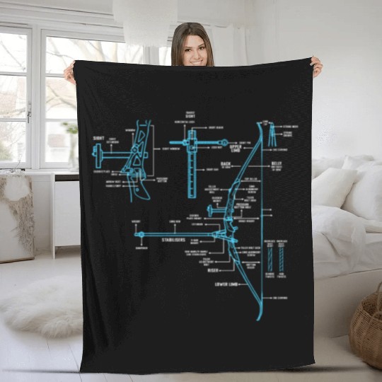 Anatomy Bow And Arrow Definition Of Archery Fleece Blankets