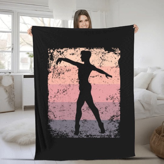 Ballet Dancer Vintage Man Ballerino Fleece Blankets