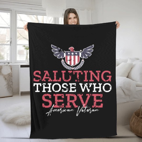 American Veteran | US Veteran | Military Veteran Fleece Blankets