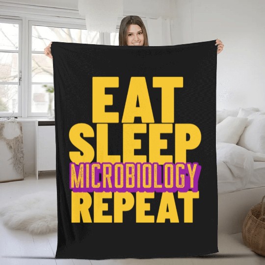 Eat sleep microbiology repeat- For Microbiologists Fleece Blankets
