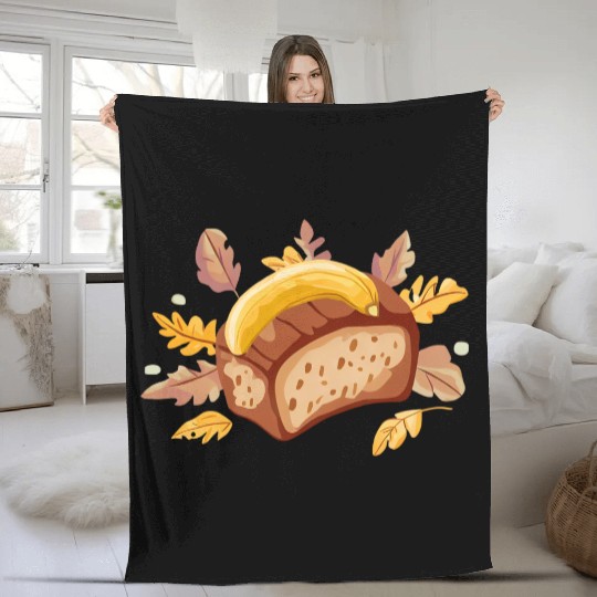 Autumn banana bread treat Fleece Blankets