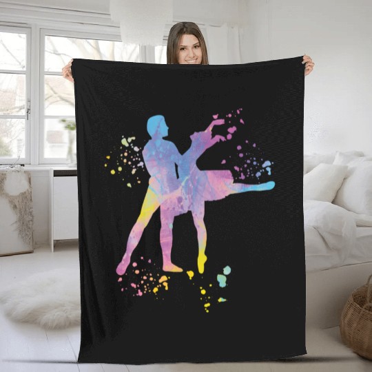 Ballet Dance Couple Woman Ballerina Fleece Blankets