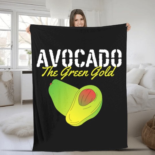 Avocado The Green Gold Fleece Blankets