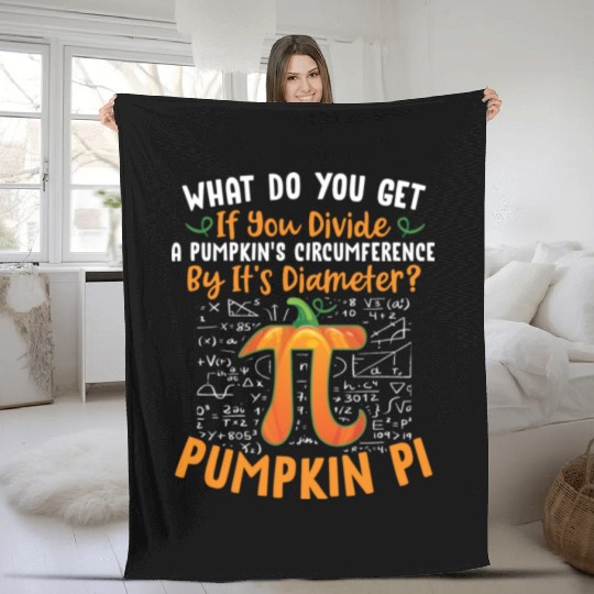 Funny Pumpkin Pi Halloween Costume Math Teacher Fleece Blankets