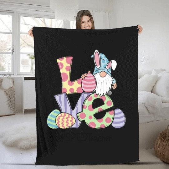 Love Easter Sped Teacher Gnomes Teacher Easter 202 Fleece Blankets
