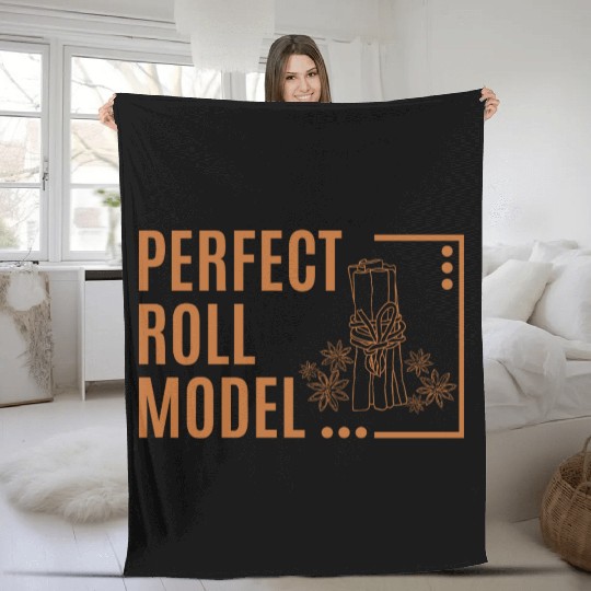 Perfect Roll Model Cinnamon Roll Mom Dad Role Mode Fleece Blankets