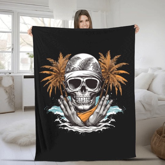 Summer paradise beach Fleece Blankets Design