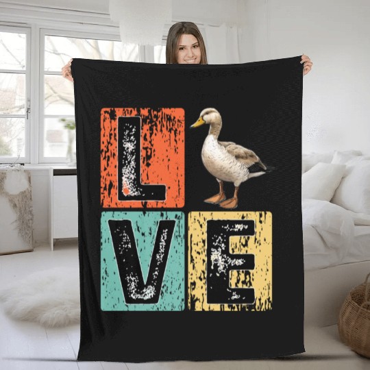 Retro Duck Hunting Duck Birds Lover Duck Hunter Fleece Blankets