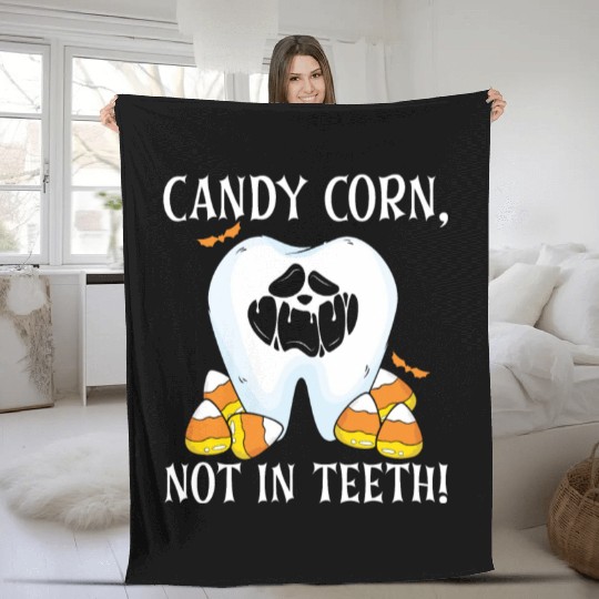 Candy Corn, Not in Teeth! Fleece Blankets