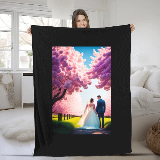 SPRING WEDDING Fleece Blankets