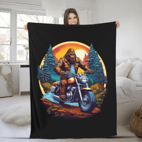 Bigfoot Biker Fleece Blankets