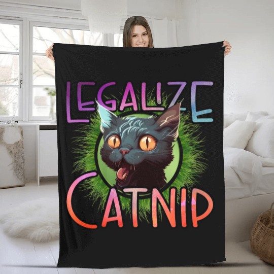 Legalize Catnip Fleece Blankets