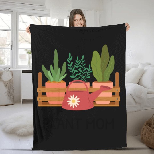 Pot Plant Mom Fleece Blankets