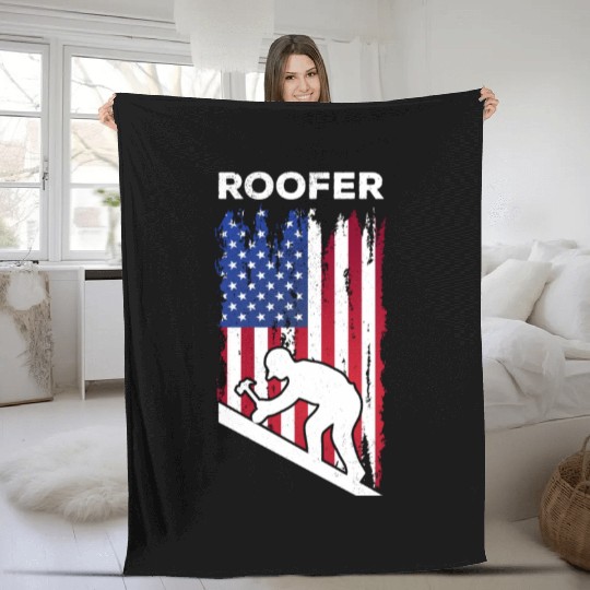 Roofing Worker Roofer Worker Roofer - Roofer US Fl Fleece Blankets