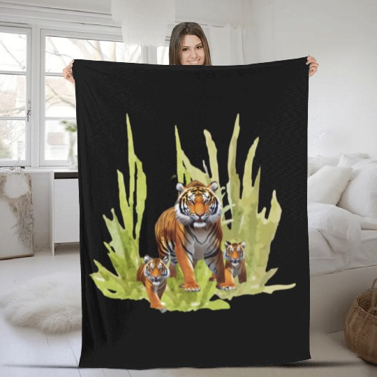 Wildlife Endangered Tiger Cubs Fleece Blankets