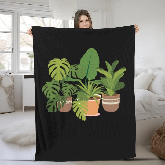 Houseplants Galore Plant Mom Fleece Blankets