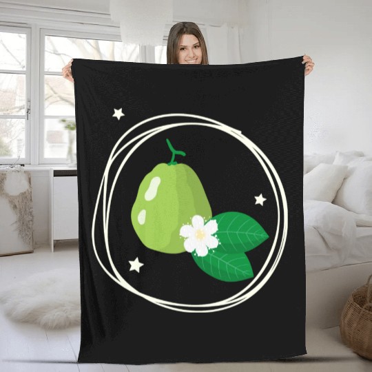 Guava With Flower And Leaves Fleece Blankets