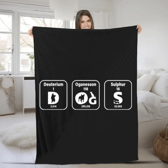 Dog Lover Periodic Table Funny Pet Fleece Blankets