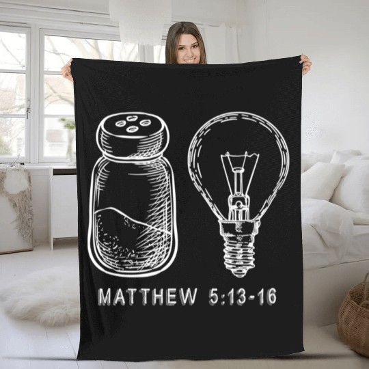 Bible Verse Salt And Lamp You Are The Light Of Fleece Blankets