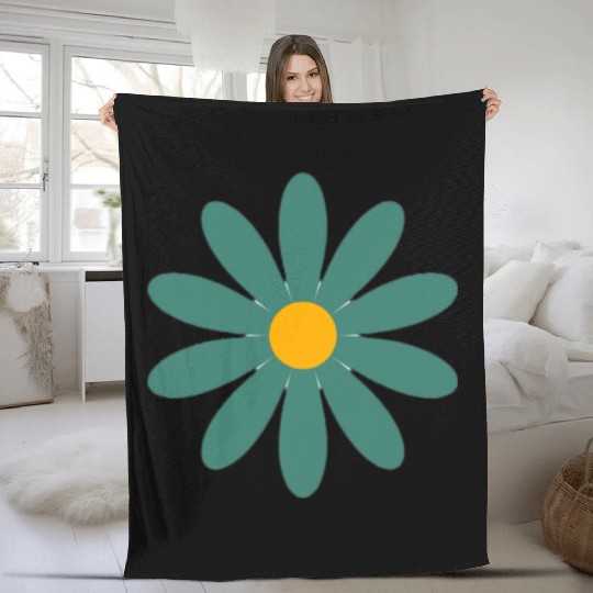 green daisy Fleece Blankets