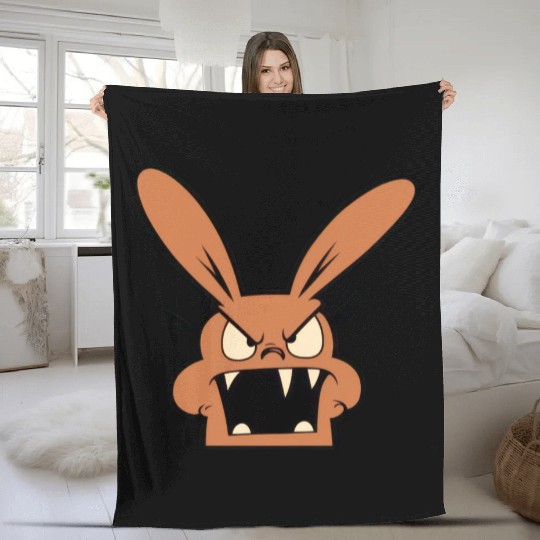 angry hare Fleece Blankets