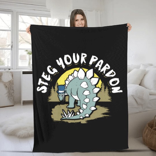 Dinosaur T For Stegosaurus Fleece Blankets