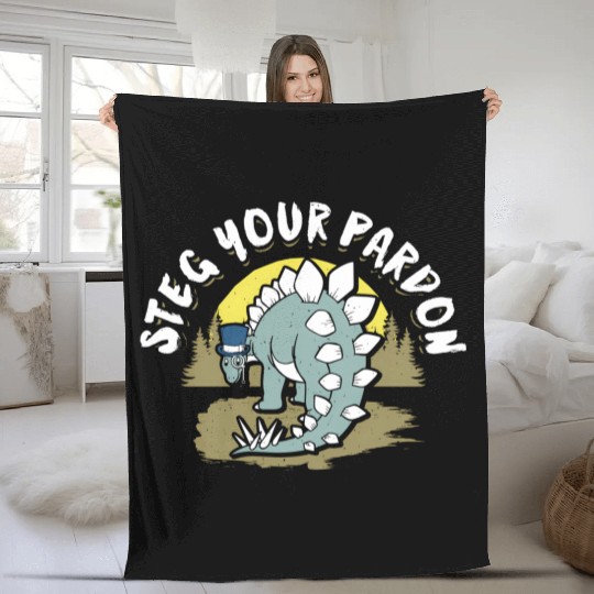 Dinosaur T For Stegosaurus Fleece Blankets