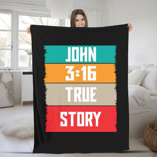 John 3:16 Lve Jesus Christian Christmas Fleece Blankets