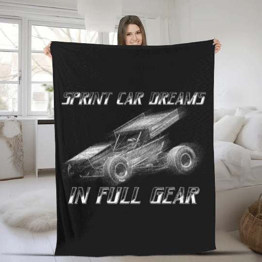 Sprint Car Mom Dirt Track Racing Racing Race Day Fleece Blankets