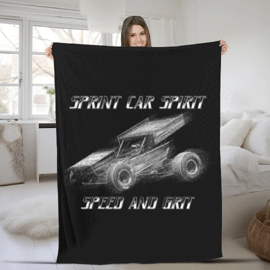 Sprint Car Mom Dirt Track Racing Racing Race Day Fleece Blankets