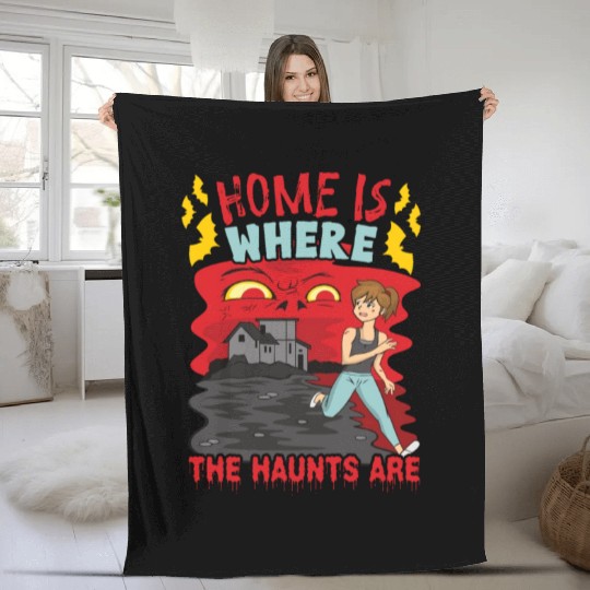 Horror Paranormal Haunted House Spooky Halloween Fleece Blankets