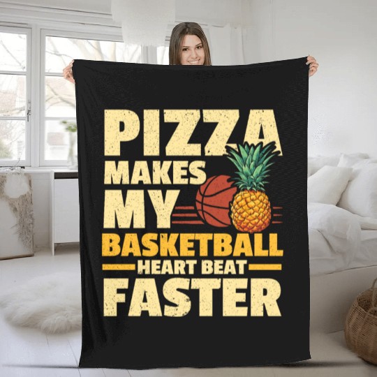 Pineapple Basketball Tropical Fruit Summer Sport Fleece Blankets