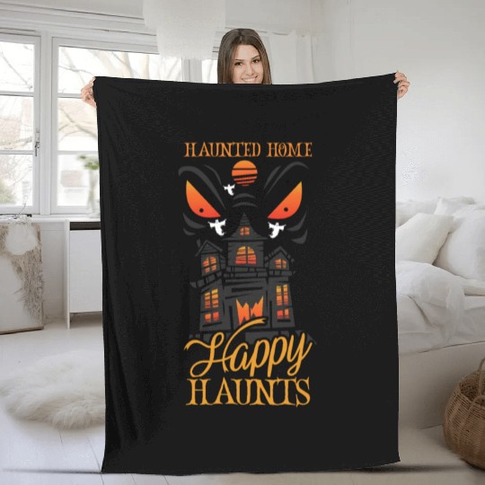 Horror Paranormal Haunted House Spooky Halloween Fleece Blankets