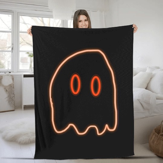 Orange neon ghost Fleece Blankets